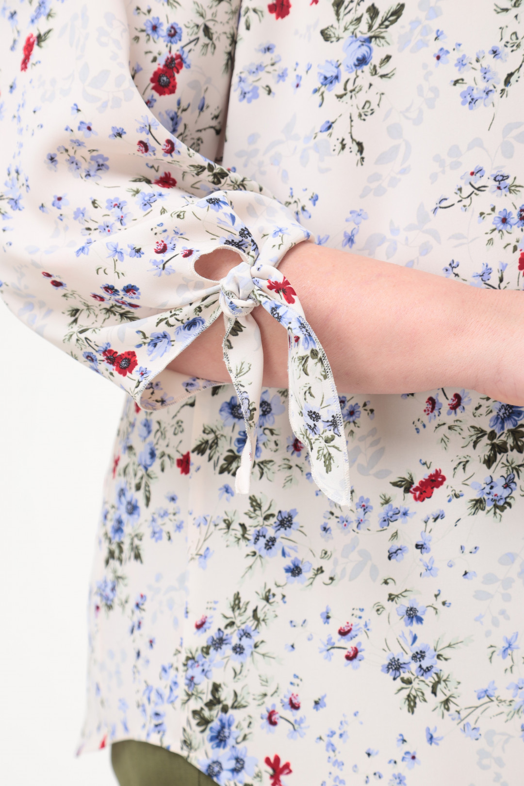 Костюм AlaniCollection 1683 блуза в цветы+ бр хаки