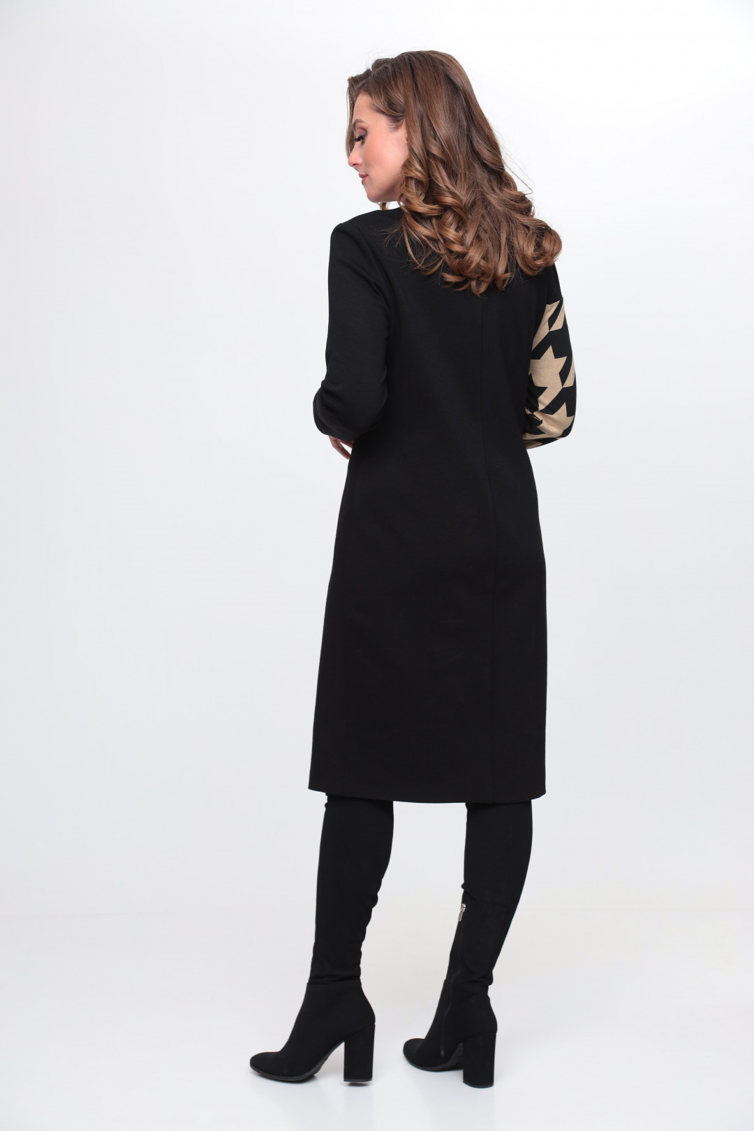 Платье ALEZA 1057 черный, коричневый