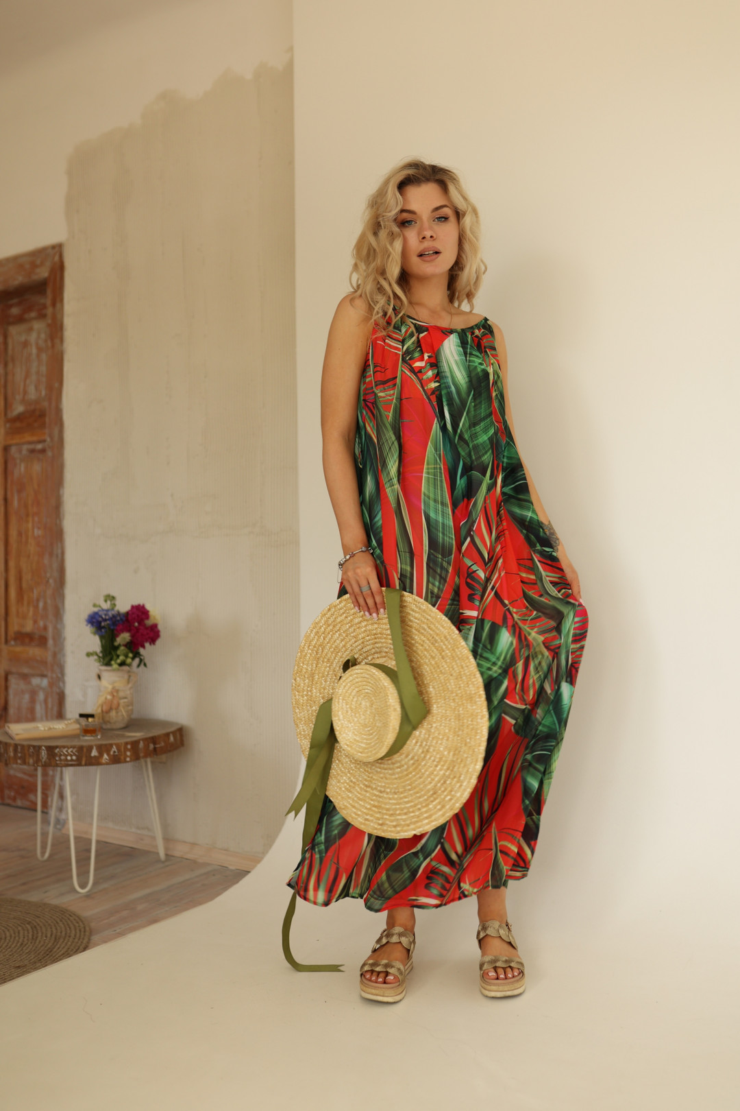 Платье Amori 9578 красно-зеленое