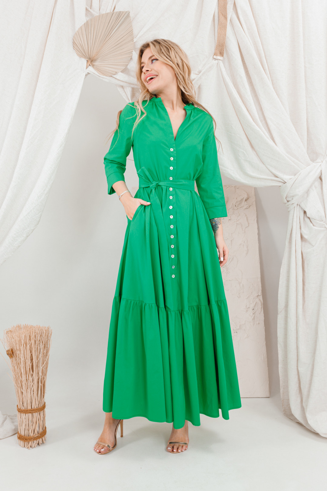 Платье Amori 9748 яркая зелень