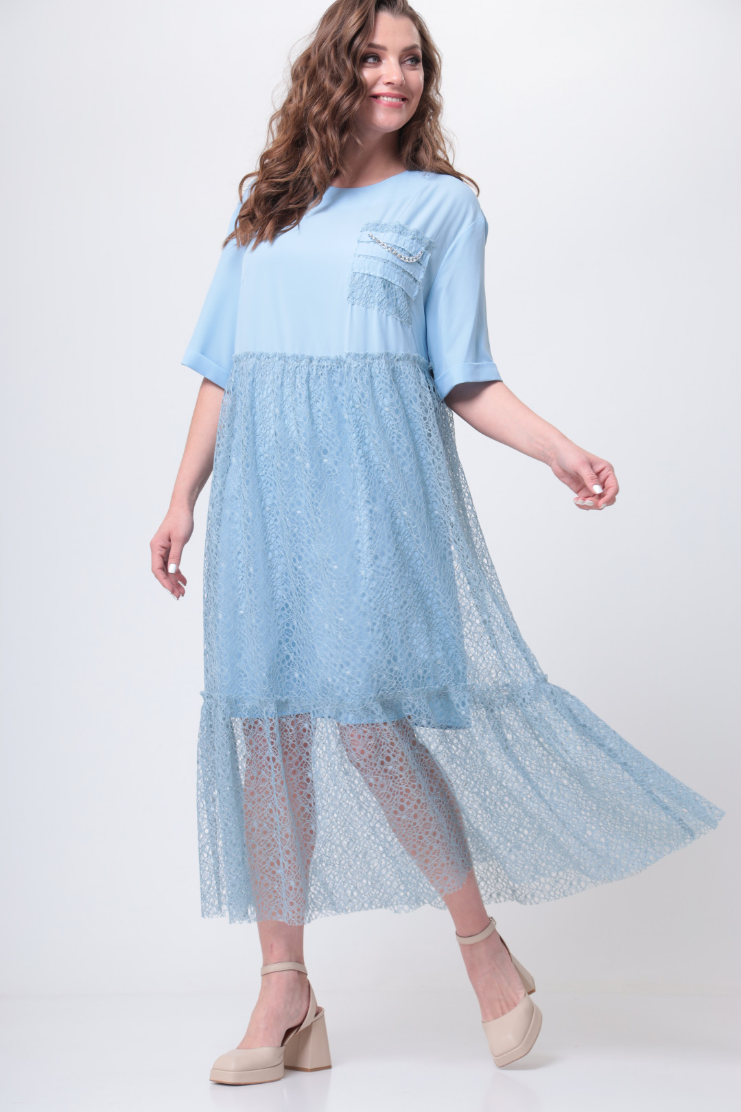 Платье ANASTASIA MAK 1016 голубой
