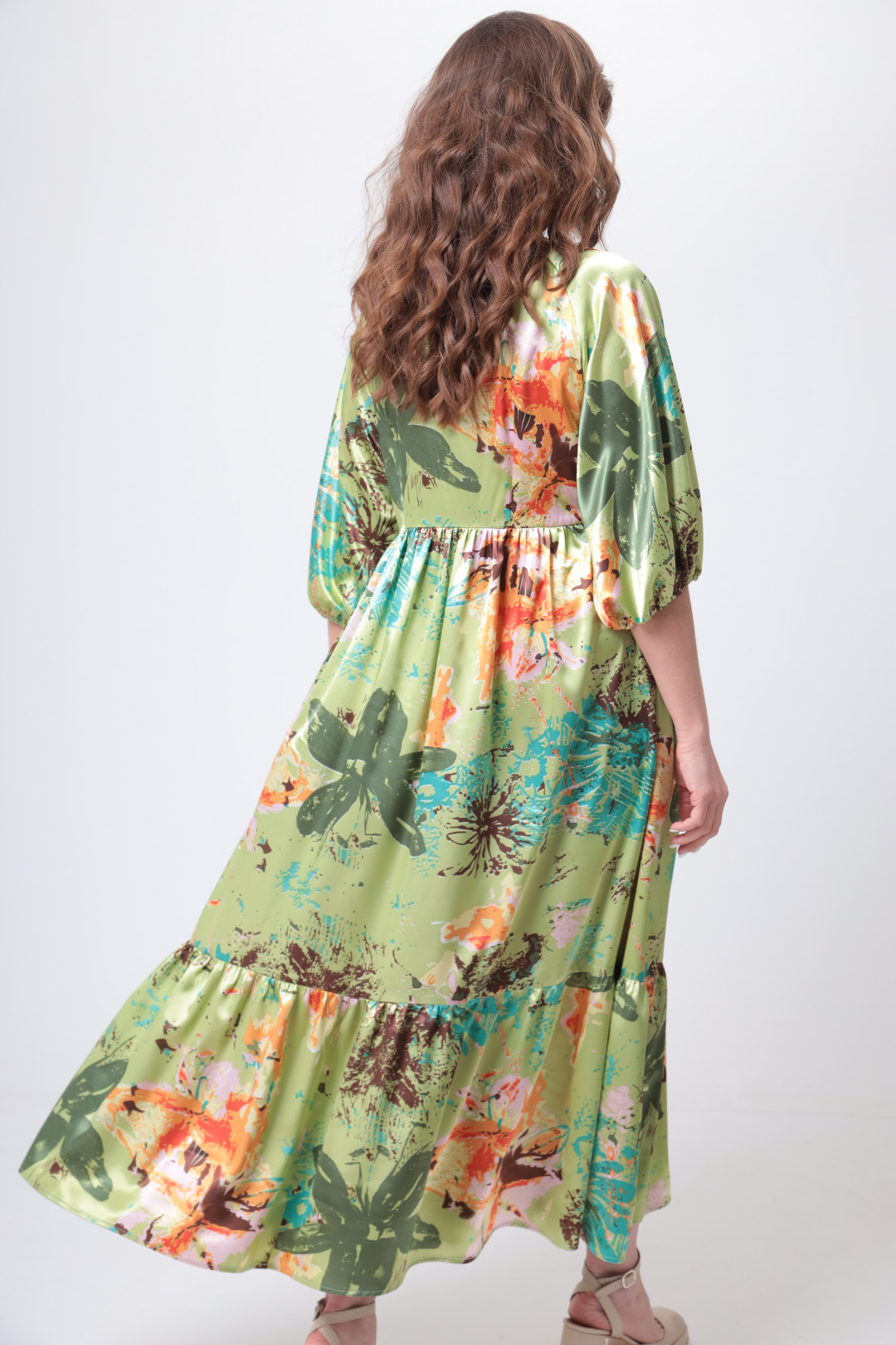Платье ANASTASIA MAK 1029 оливка мультиколор