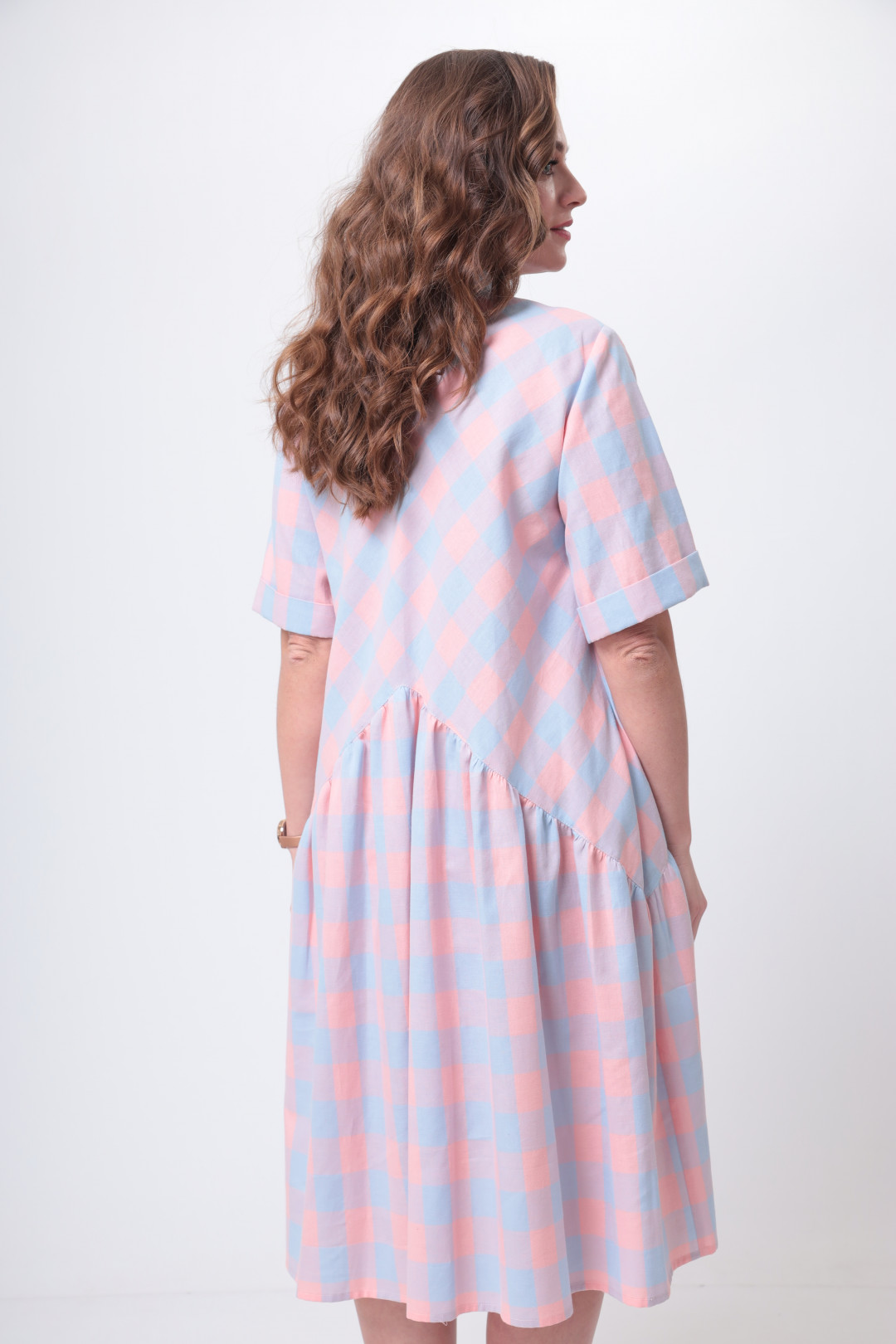 Платье ANASTASIA MAK 1032 розово-голубой
