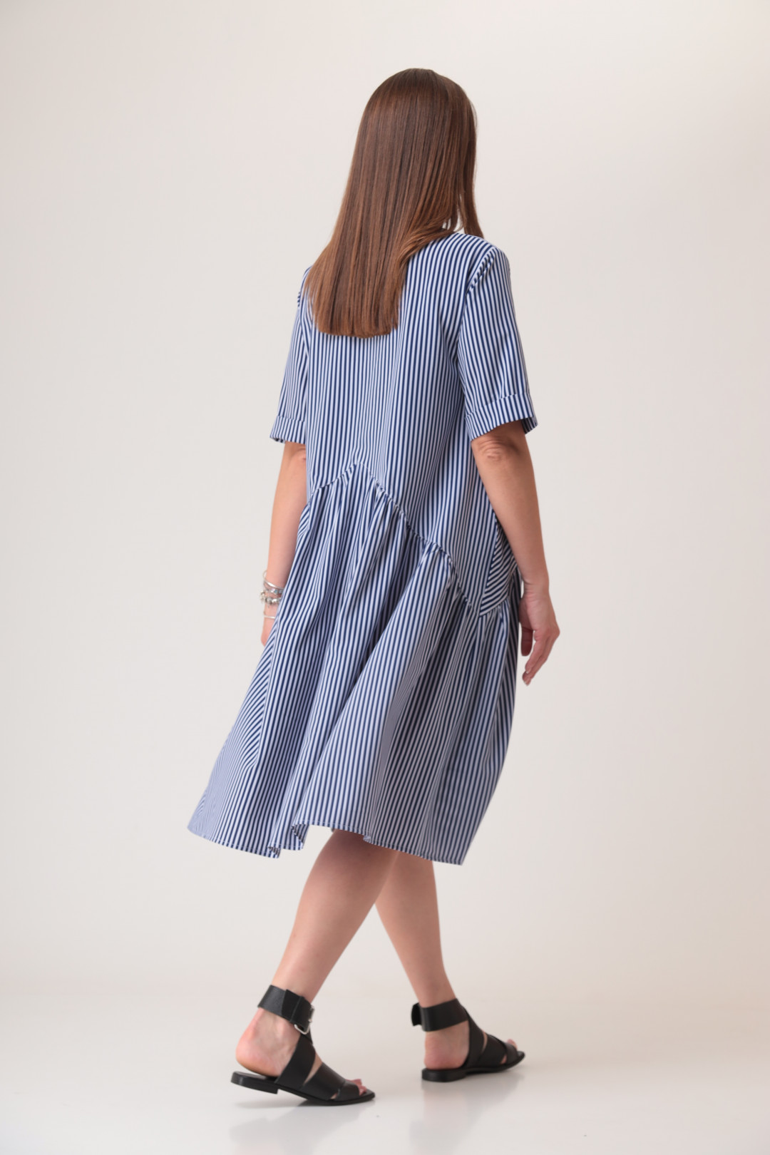 Платье ANASTASIA MAK 1032а полоска синяя