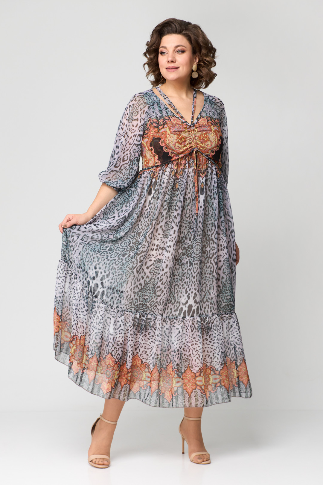 Платье ANASTASIA MAK 1135 лиловый мультиколор