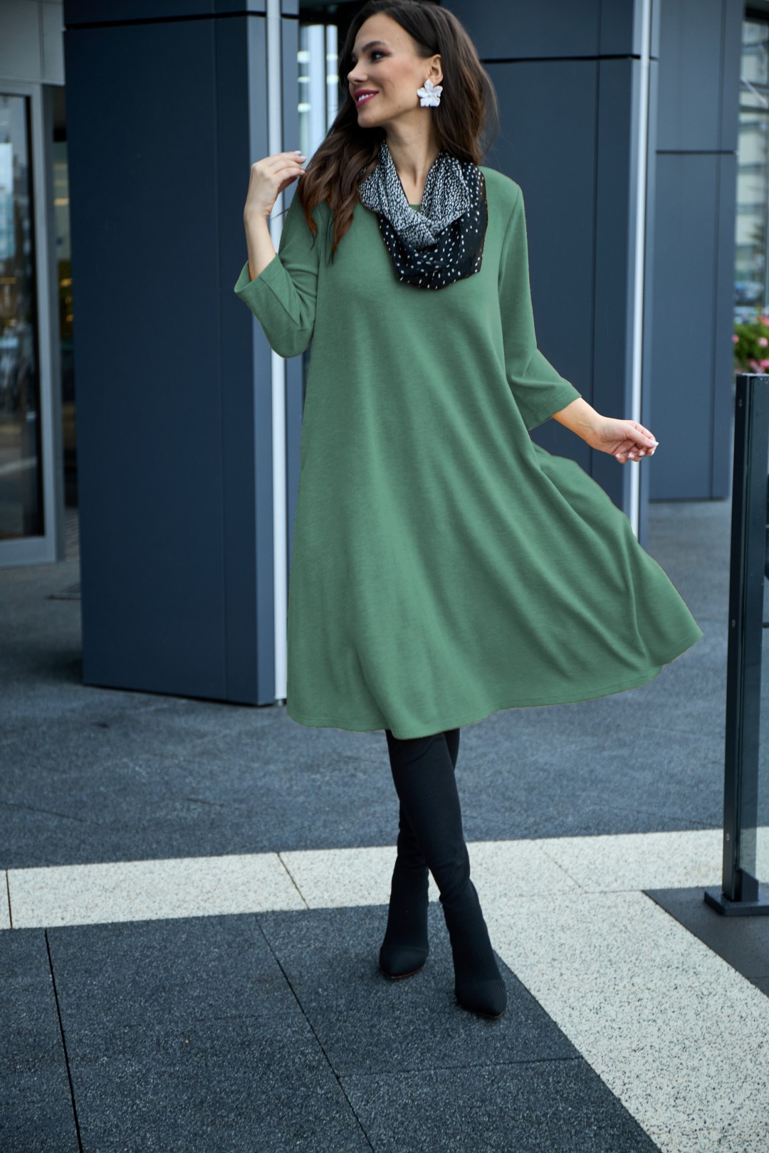 Платье Anastasia 495 мятно-зеленый + шарфик