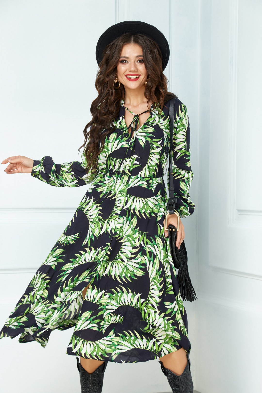 Платье Anastasia 503 черный-зеленый