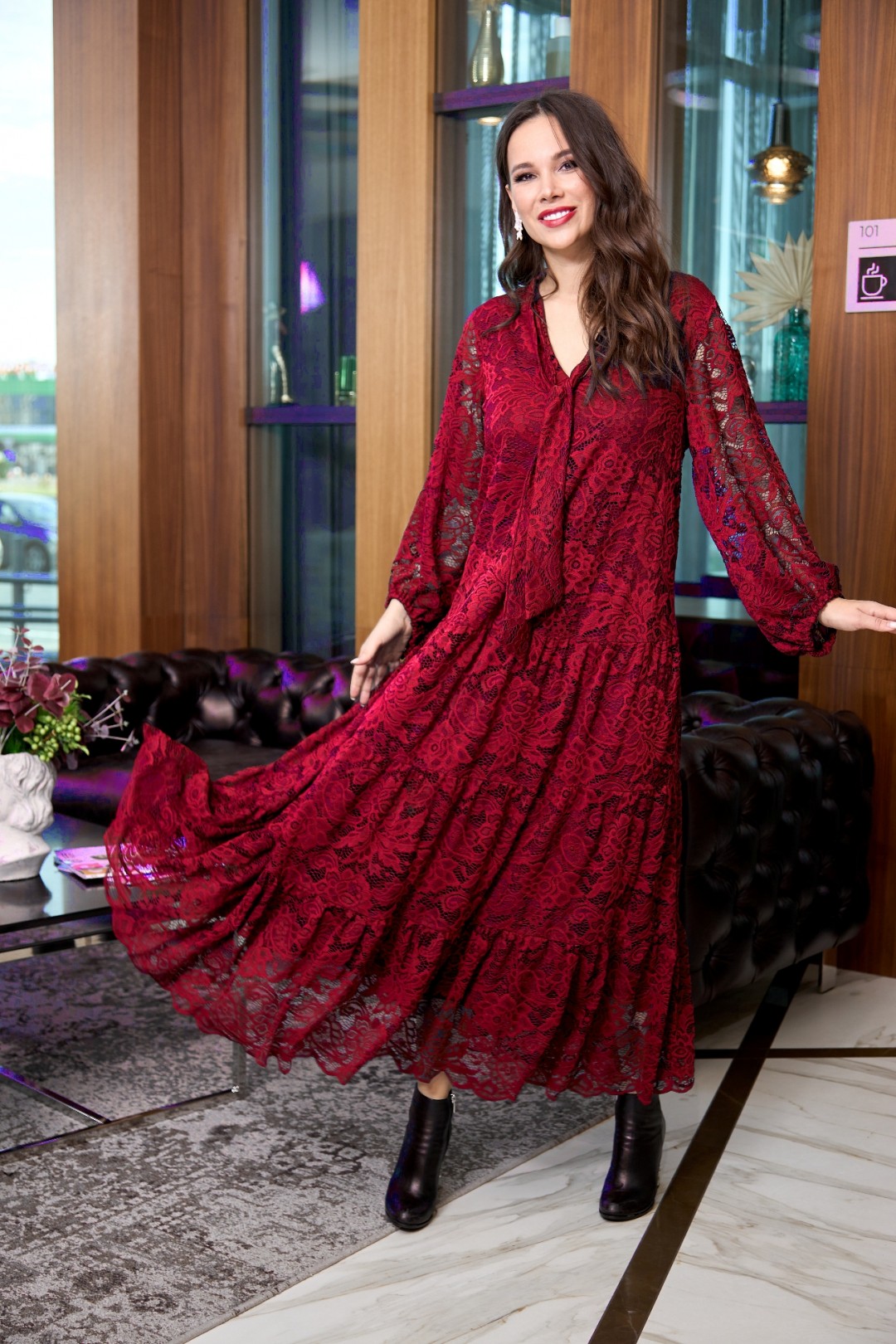 Платье Anastasia 713 темно-красный