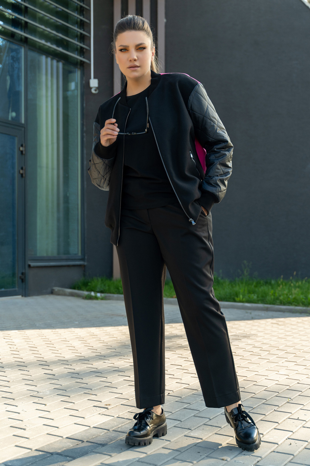 Куртка ANDINA 1010-1 чёрный, фуксия, тигр