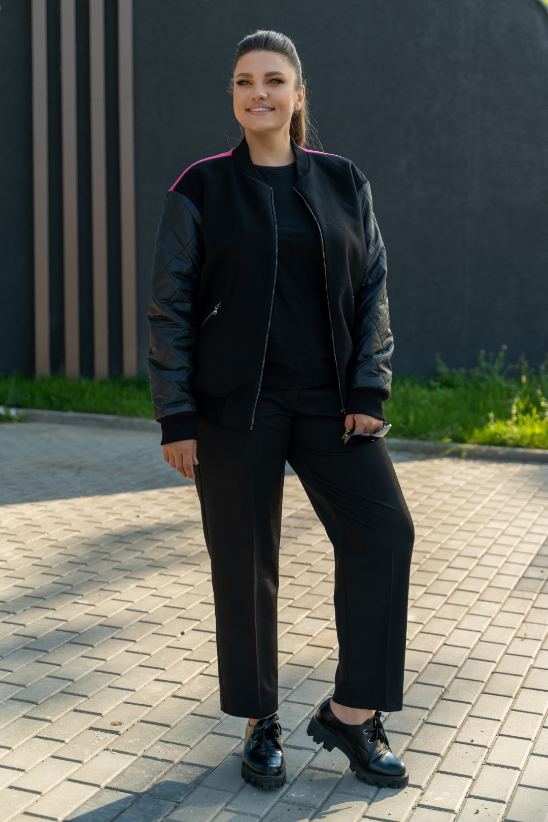 Куртка ANDINA 1010-1 чёрный, фуксия, тигр