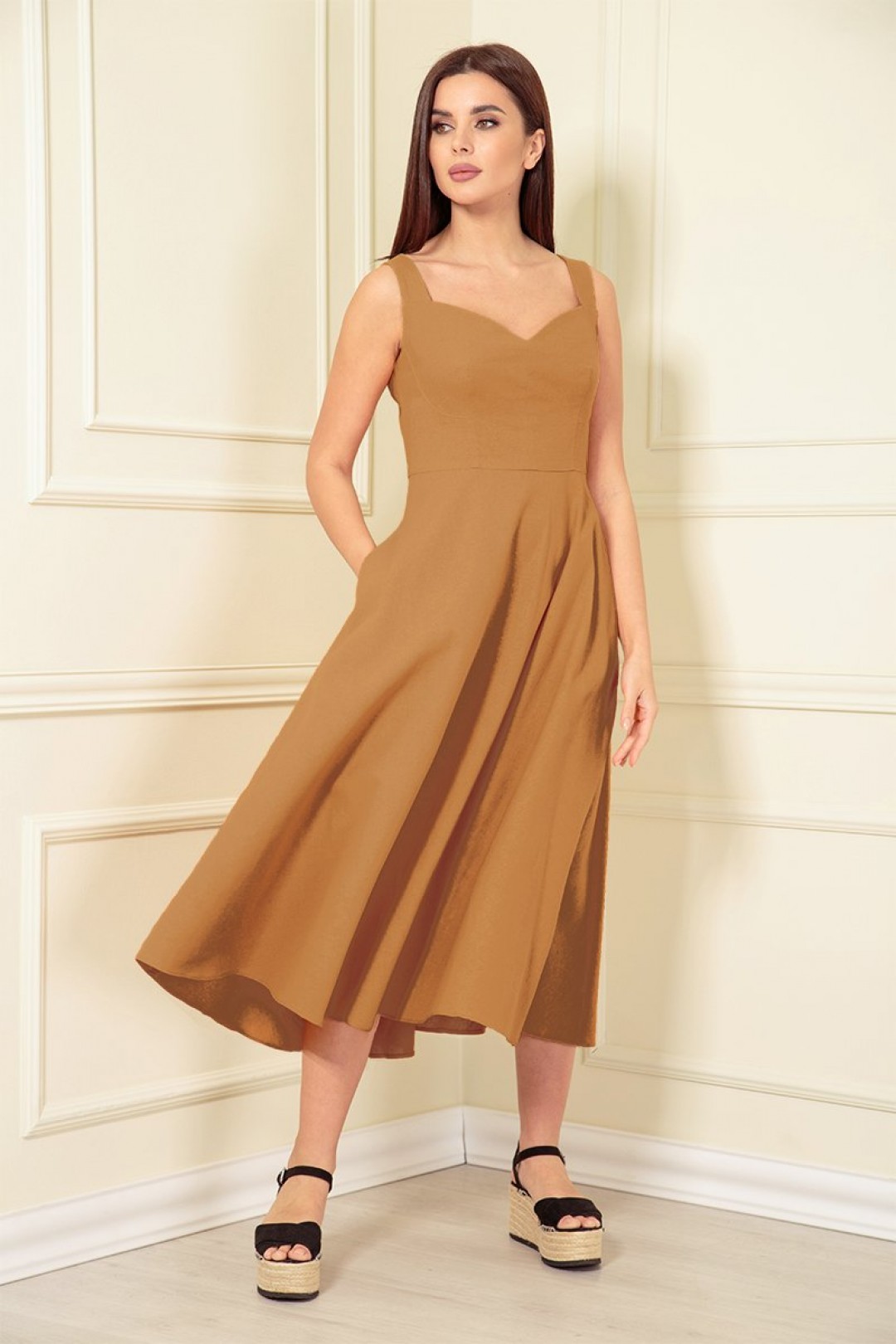 Платье-сарафан Andrea Fashion AF-139 карамель
