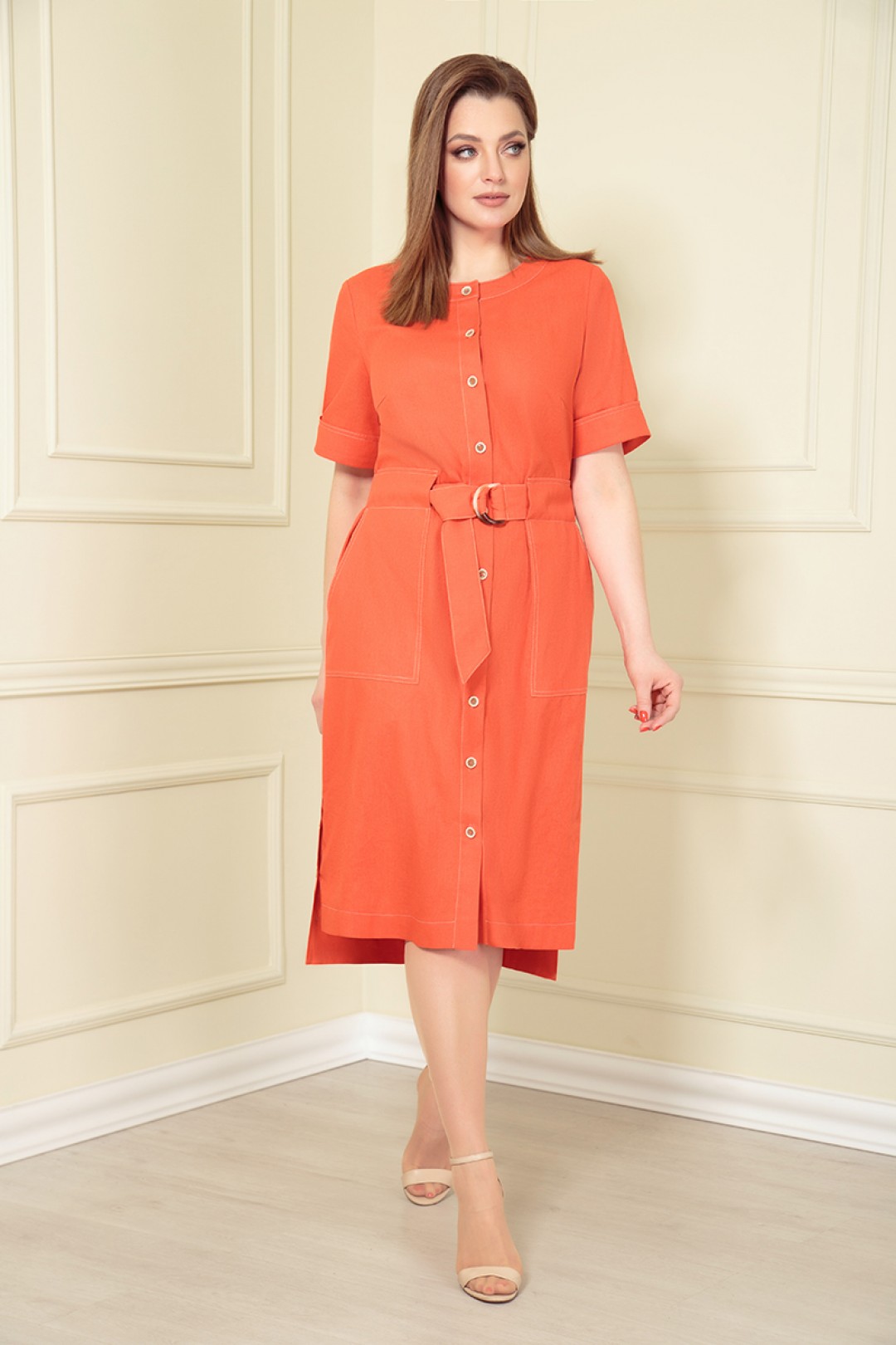 Платье AndreaStyle 0362/6 оранжевый
