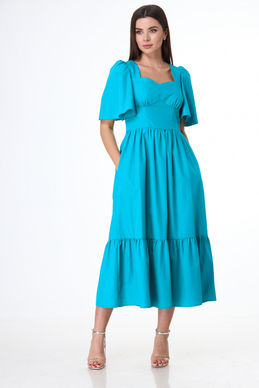 Платье Anelli 1058 голубые тона
