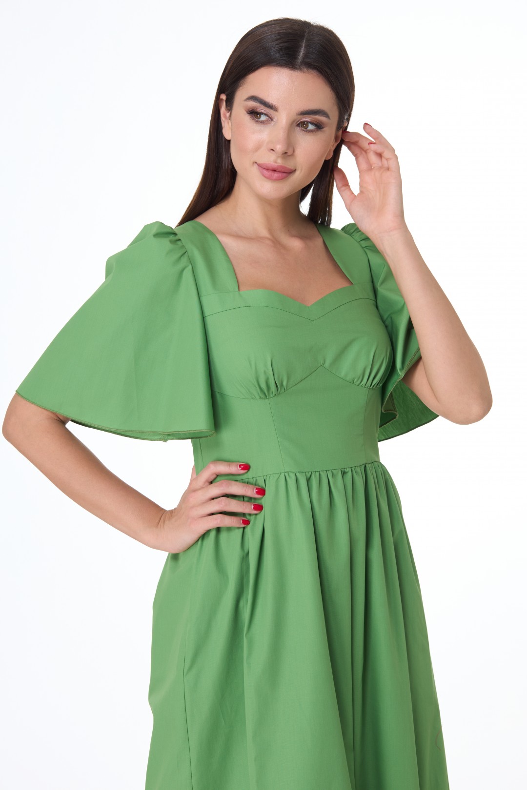 Платье Anelli 1058 зеленые тона