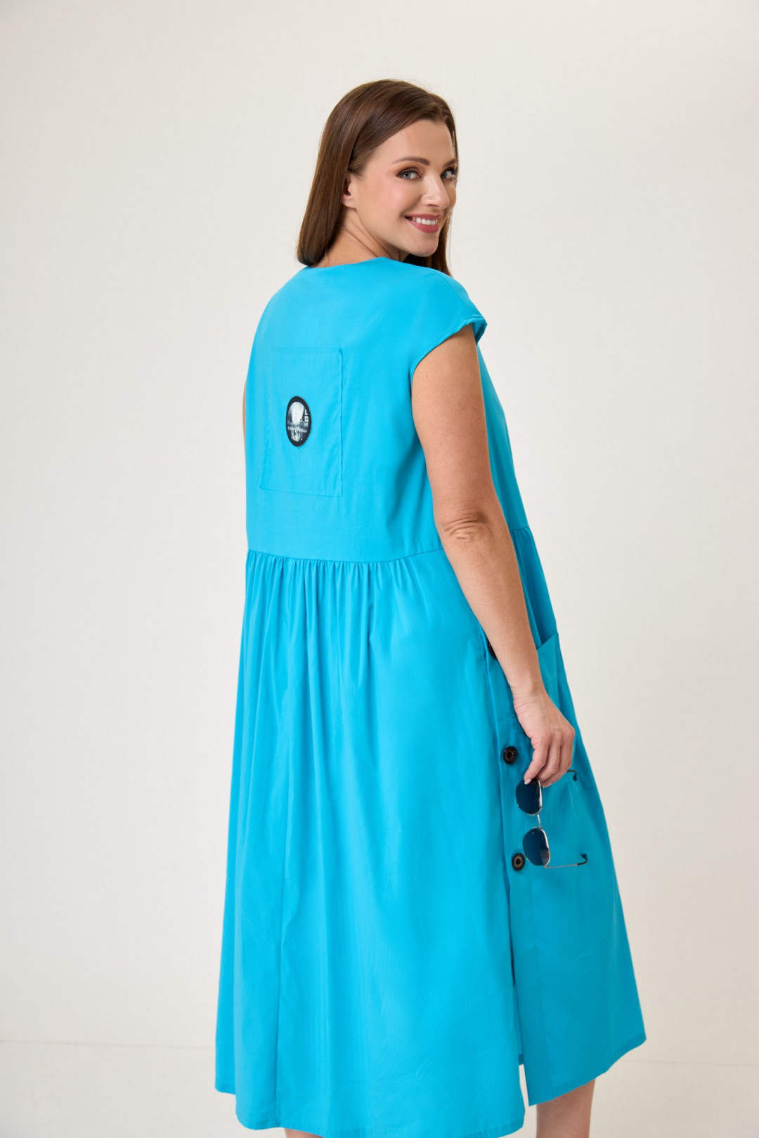 Платье Anelli 1059 бирюзовый топаз