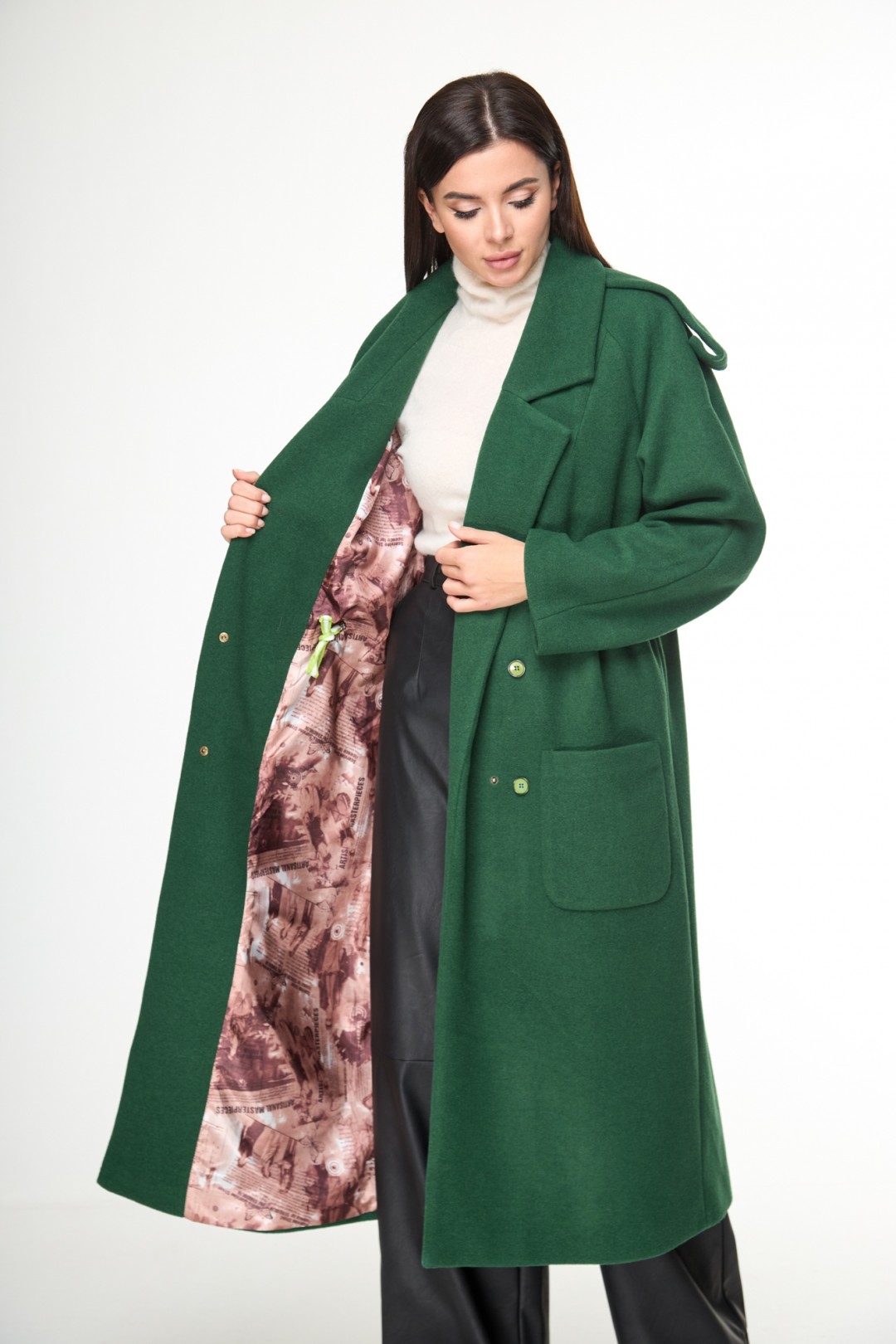 Пальто Anelli 1154 зеленый