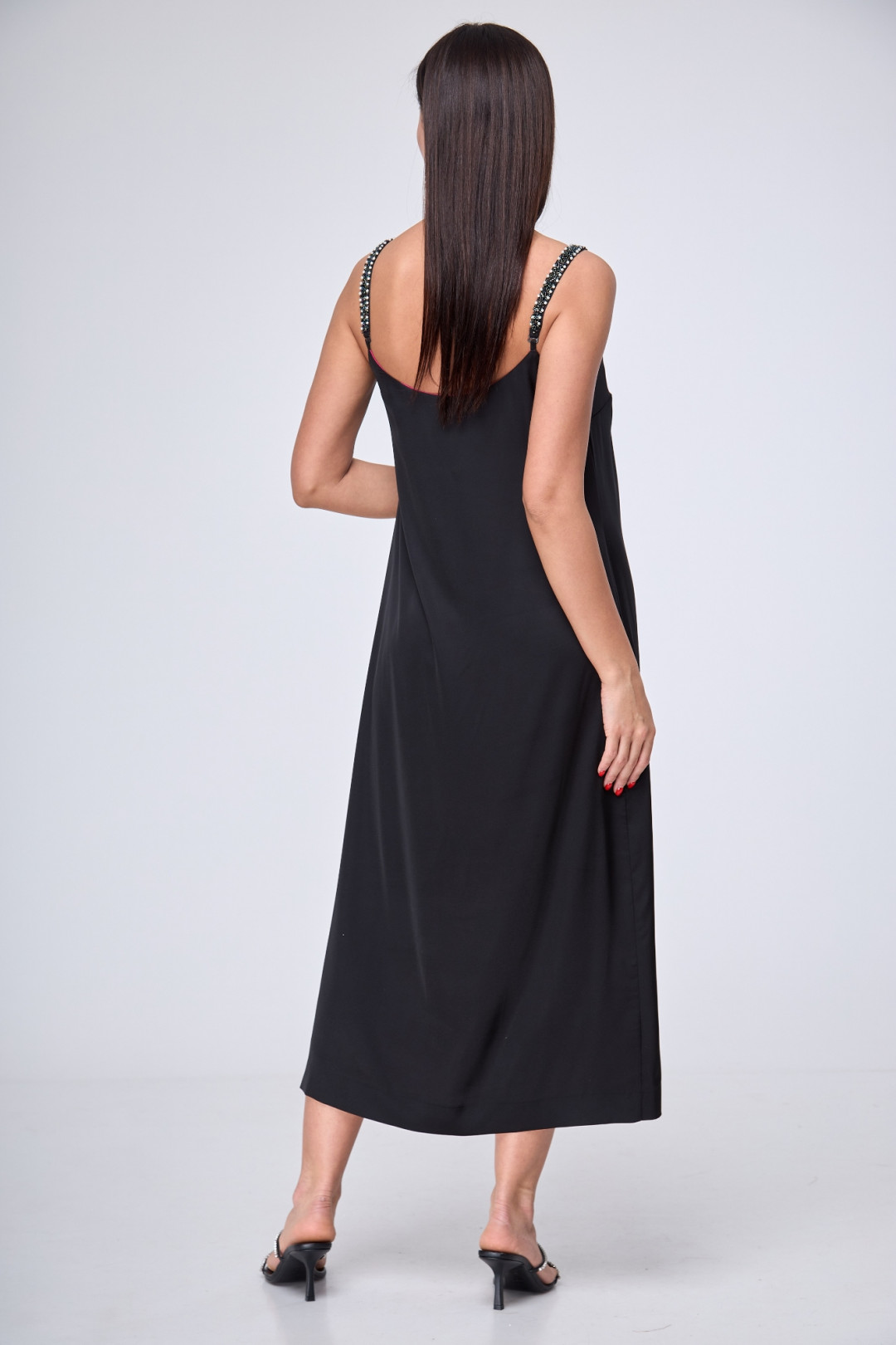 Платье Anelli 1180 черный-фуксия Двухстороннее