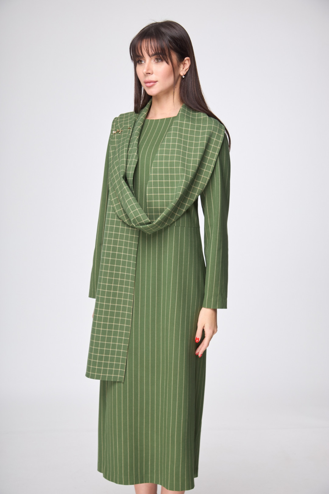 Платье Anelli 1197 зеленые тона