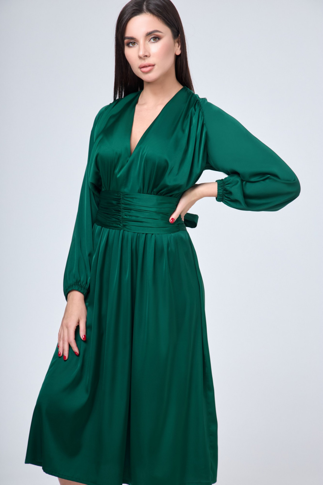 Платье Anelli 1204 зеленые тона