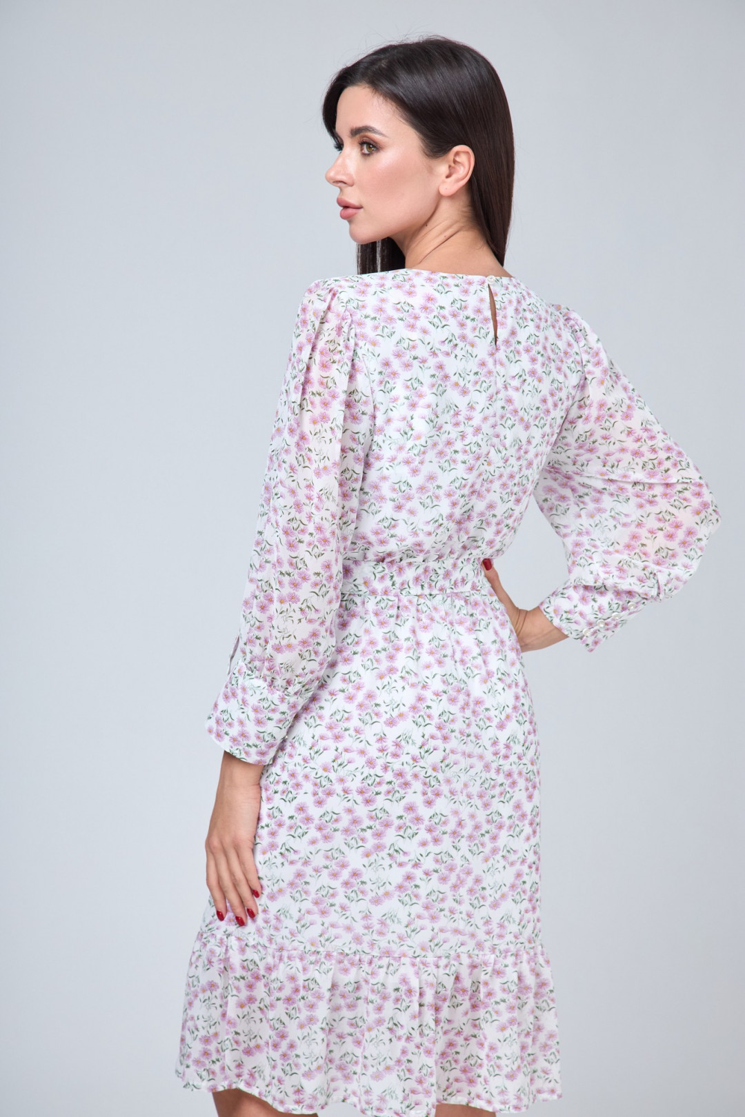 Платье Anelli 1229 бело-розовые тона