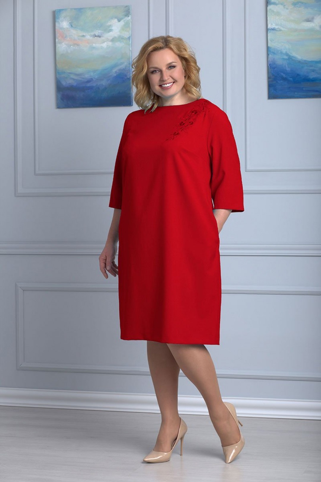 Платье  Anelli 334 красный