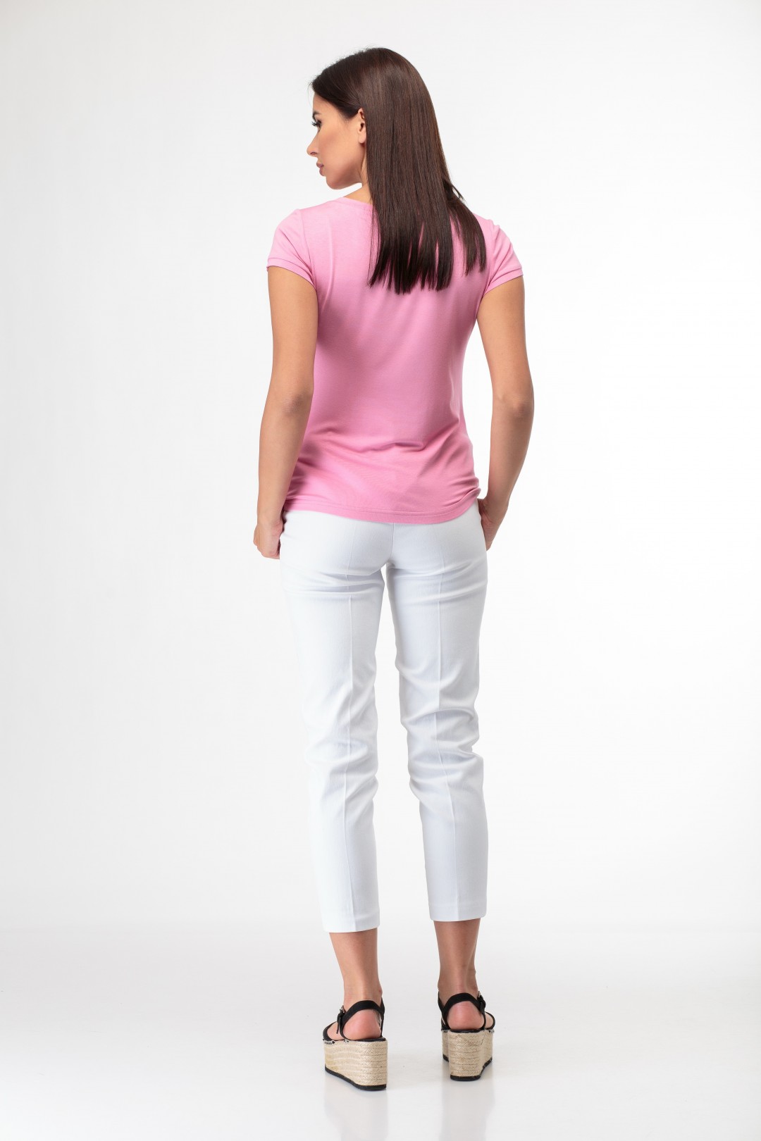 Блуза Anelli 525 розовый с принтом