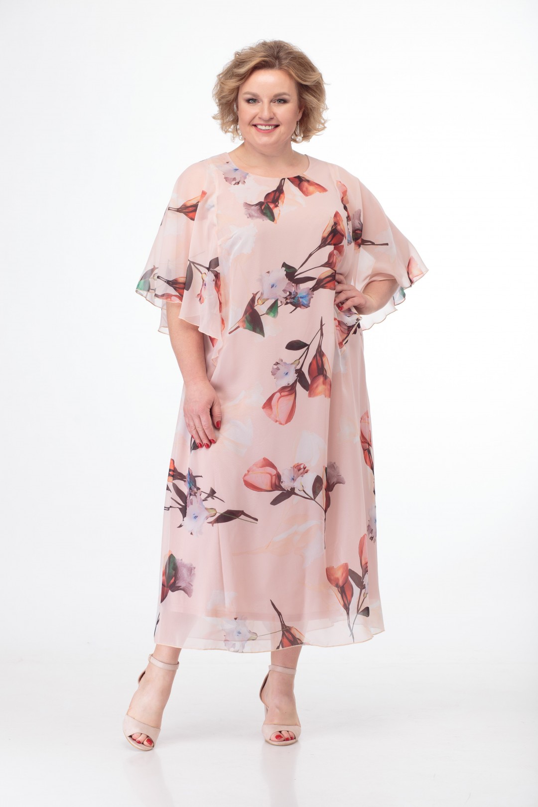 Платье Anelli 679 персиковые (розовые) тона