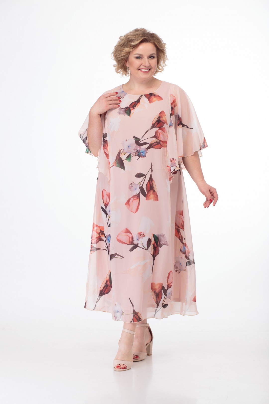 Платье Anelli 679 персиковые (розовые) тона