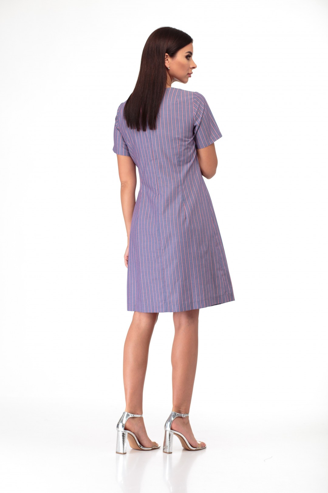 Платье Anelli 853 фиолетовые тона с полоской