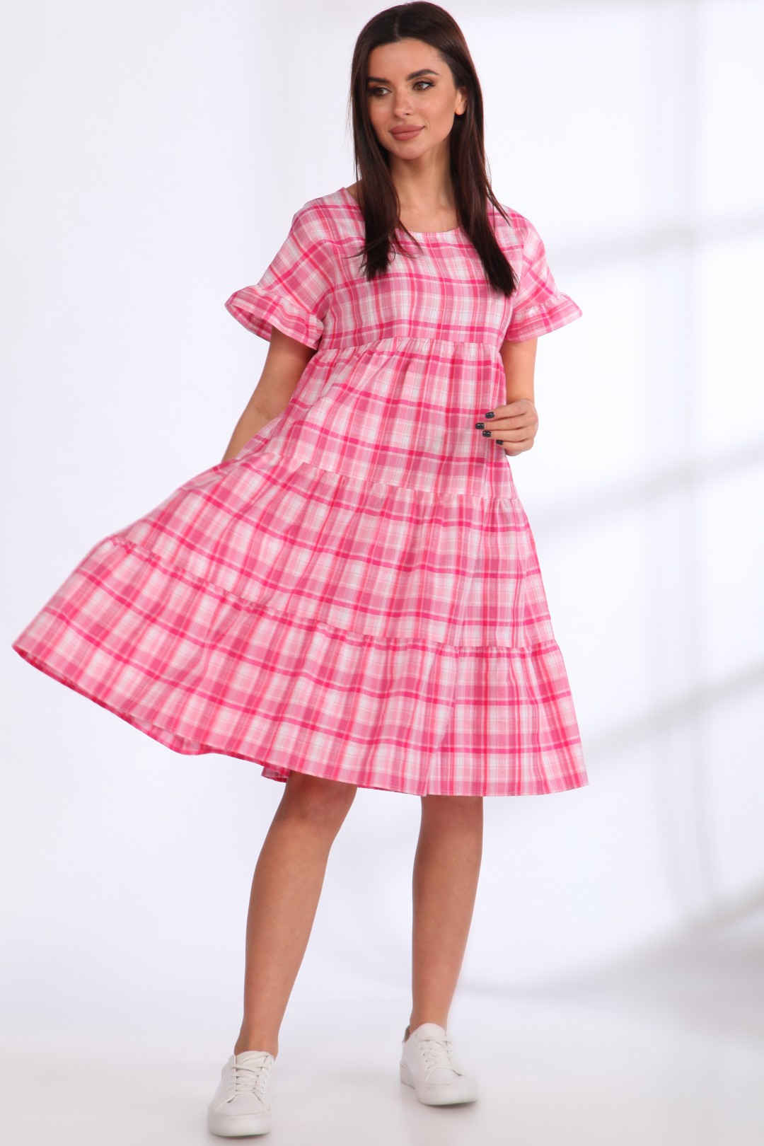 Платье Angelina & Company 537р розовая клетка