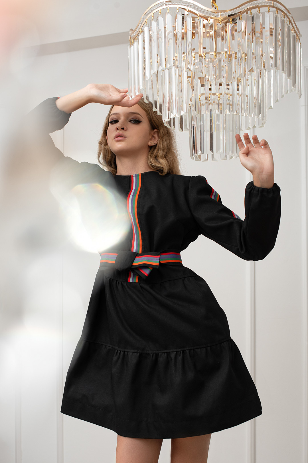Платье Arzhanova ТА466 черное с орнаментом