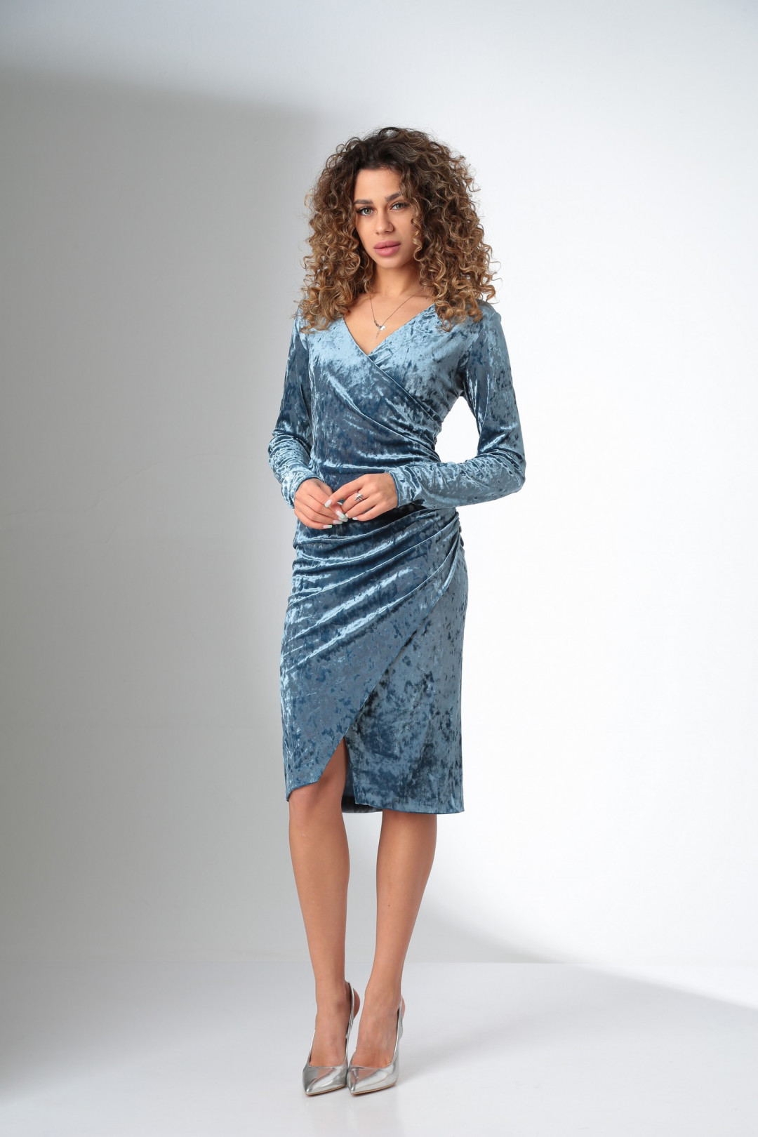 Платье BARBARA В139 голубой мрамор