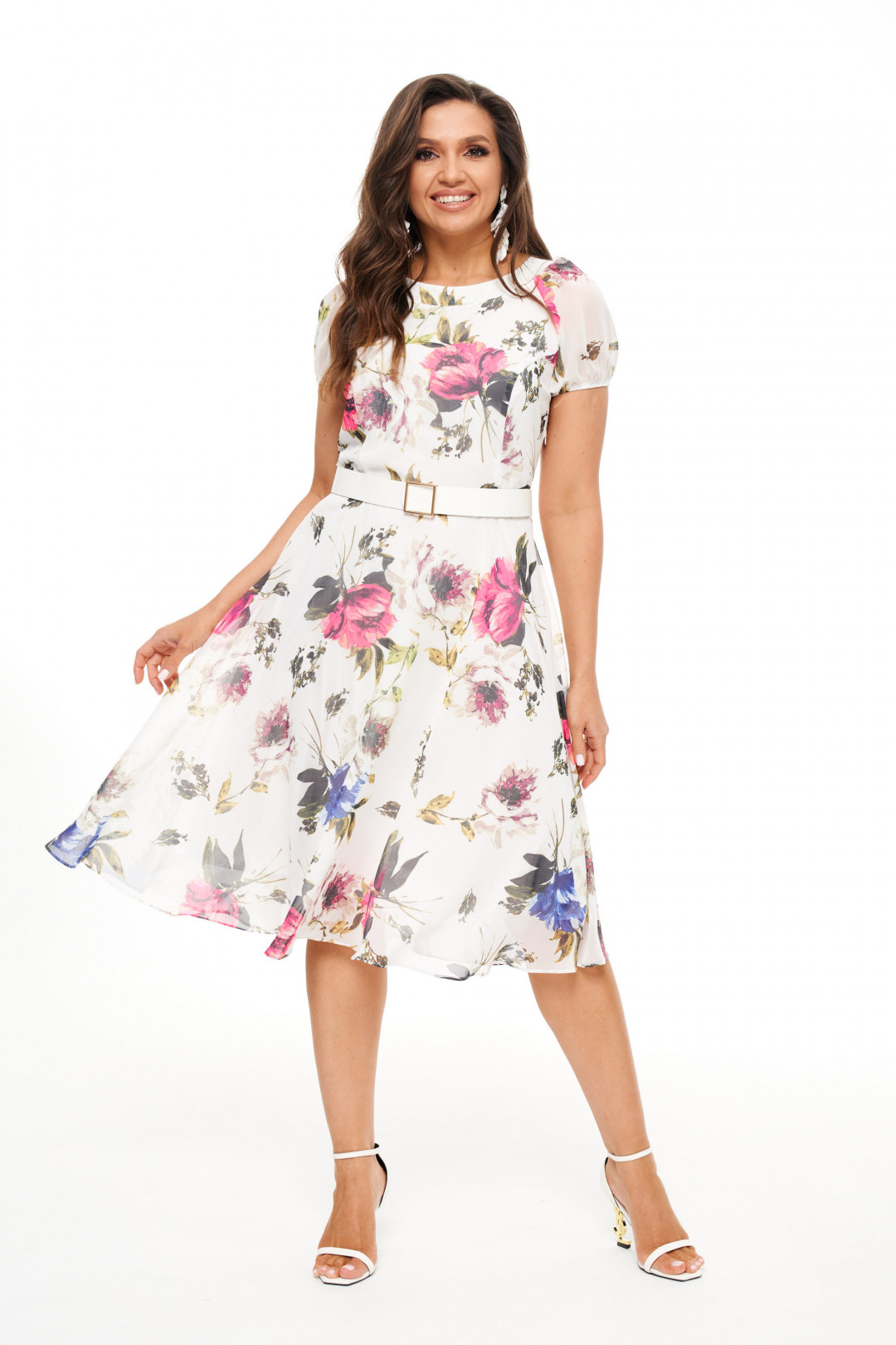 Платье Beautiful&Free 6031 розовые цветы