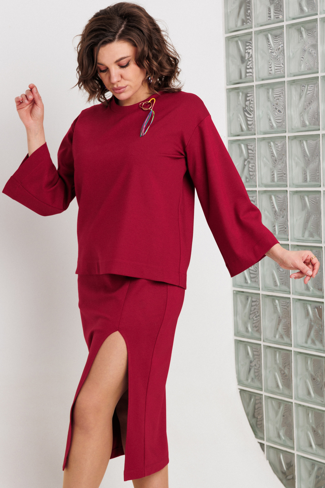 Костюм BegiModa 3105 бордо - фото 2