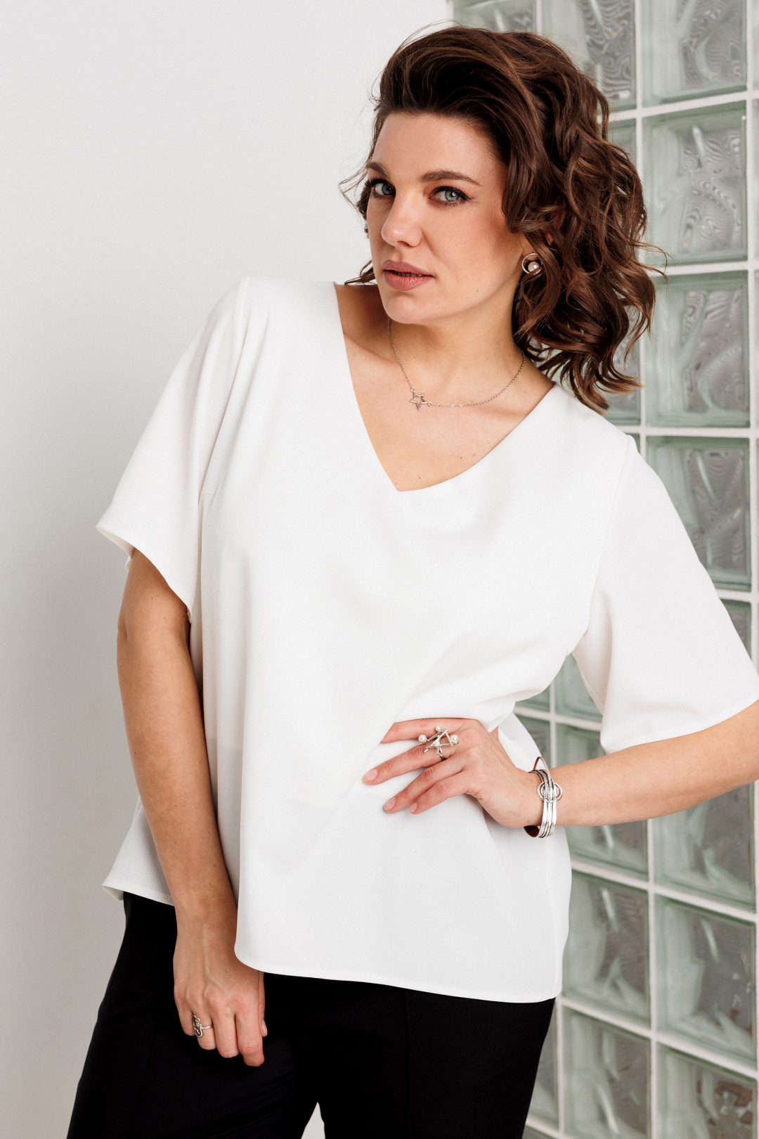 Блузка BegiModa 4166 белый - фото 5