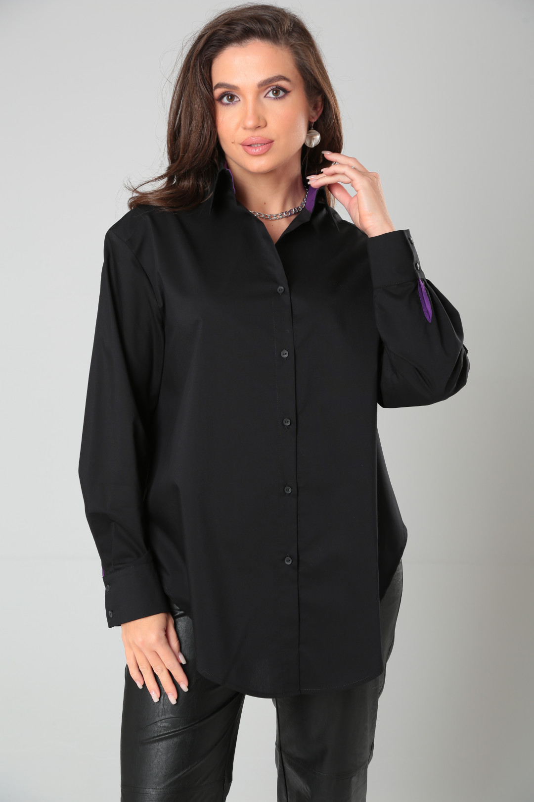 Рубашка KODAK BLISS 8315 черный+фиолетовый