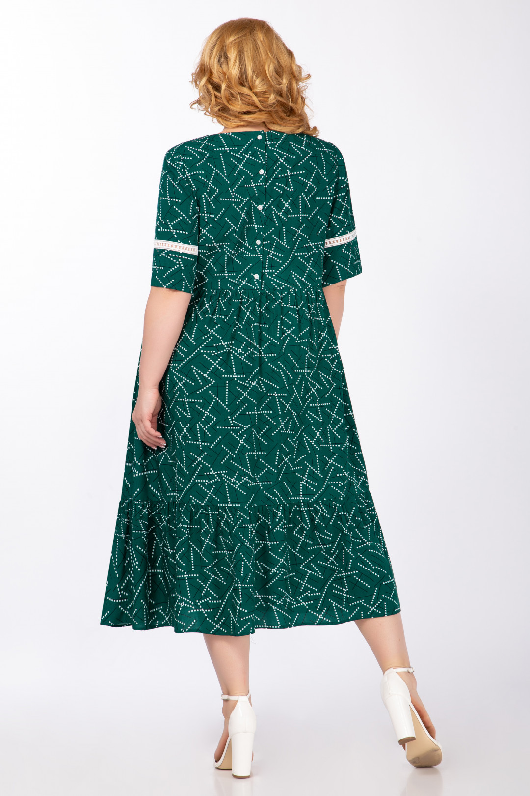 Платье Элль-стиль 2060/1 зеленый принт
