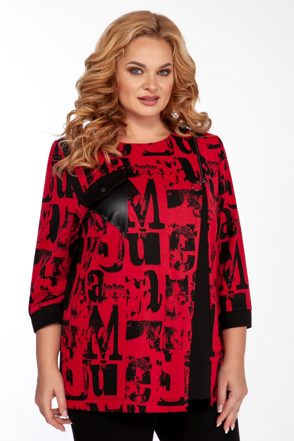 Блуза Элль-стиль 2099а  красный принт