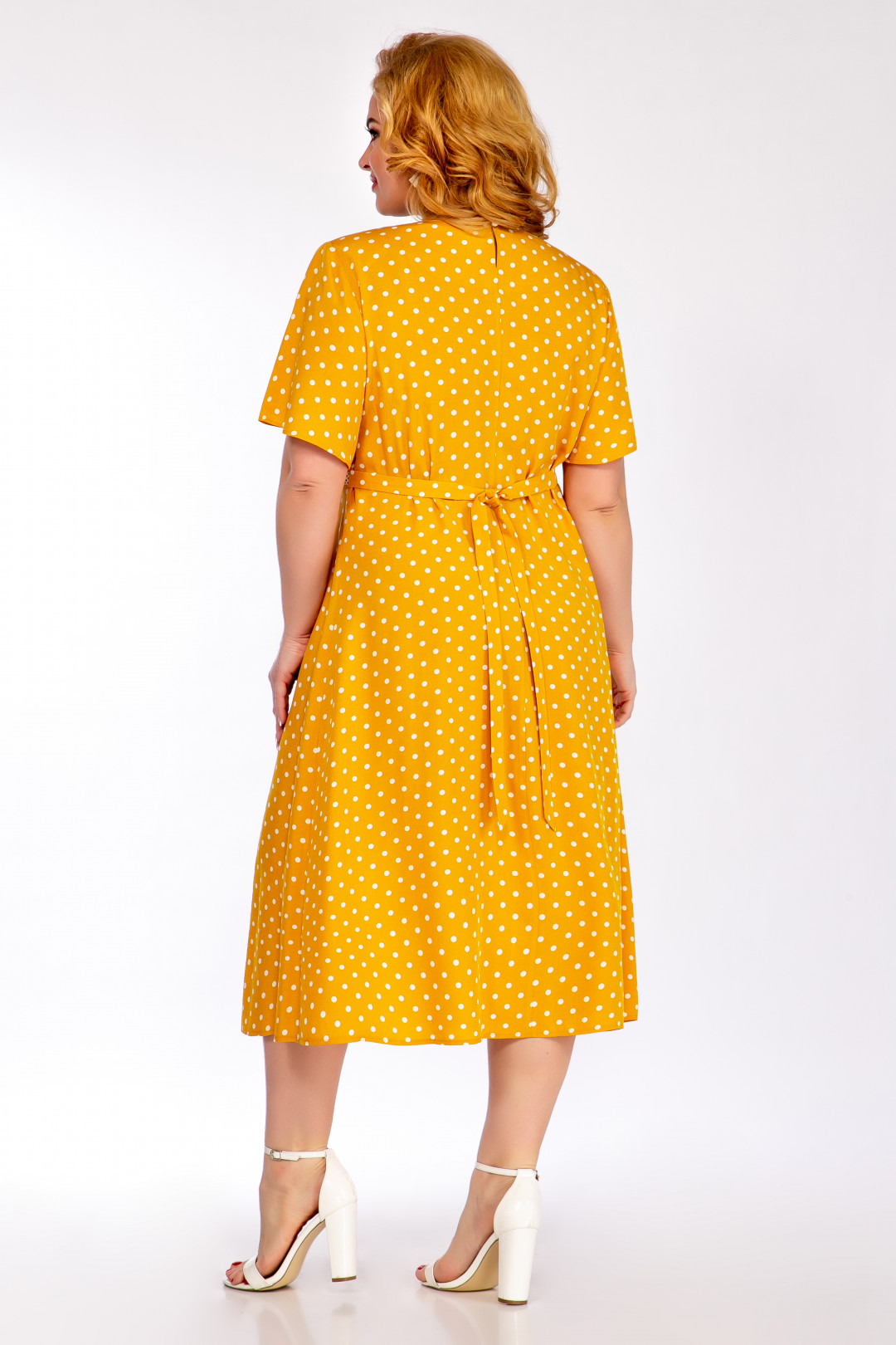 Платье Элль-стиль 2149 желтый в горох