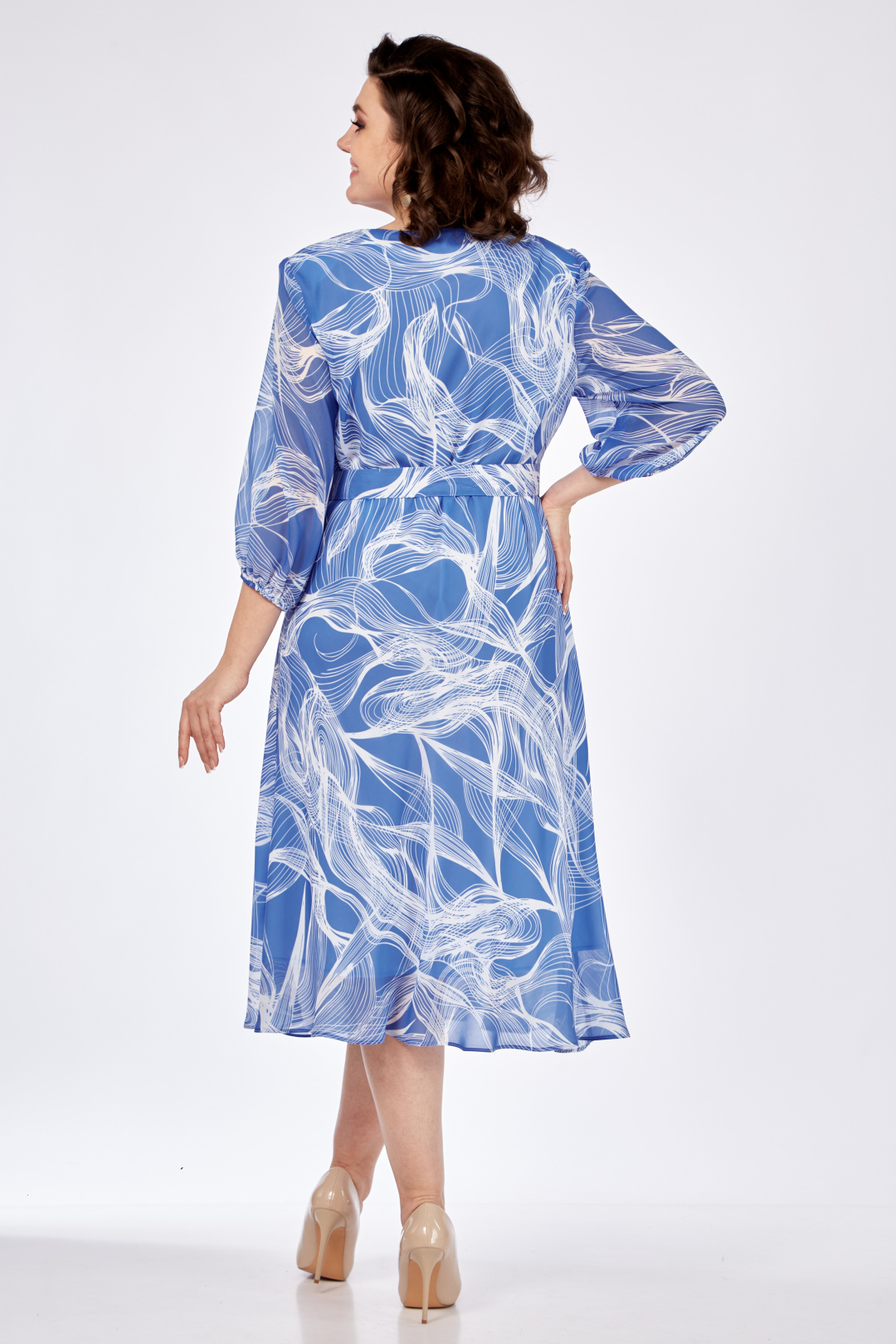 Платье Элль-стиль 2275-7 голубой принт