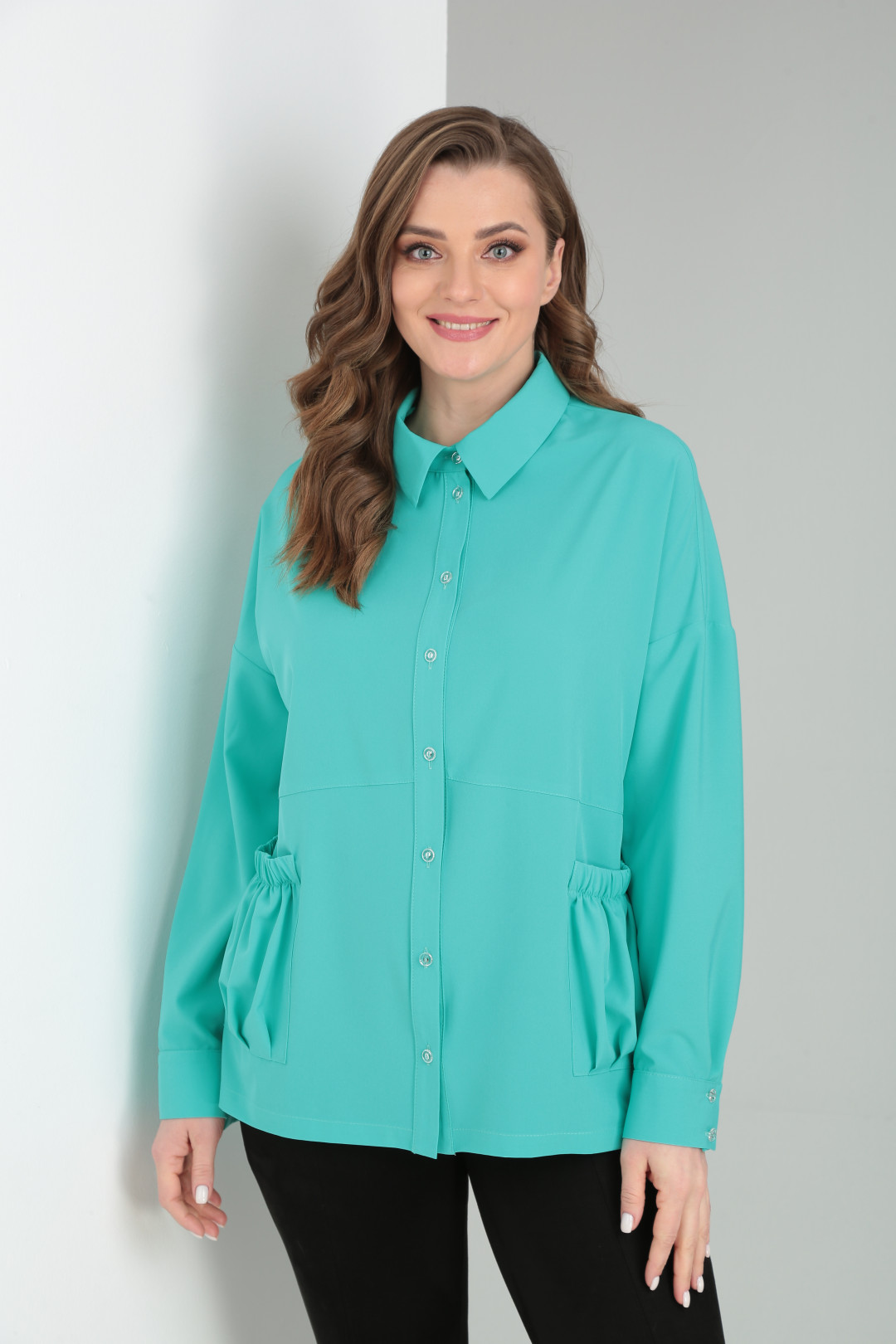 Рубашка Элль-стиль 530 зеленая мята