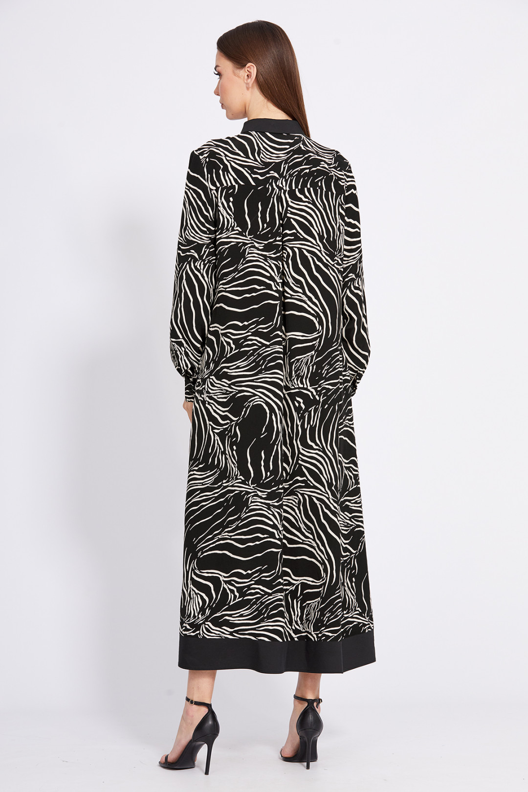 Платье Эола Стиль 2430 черный с рисунком