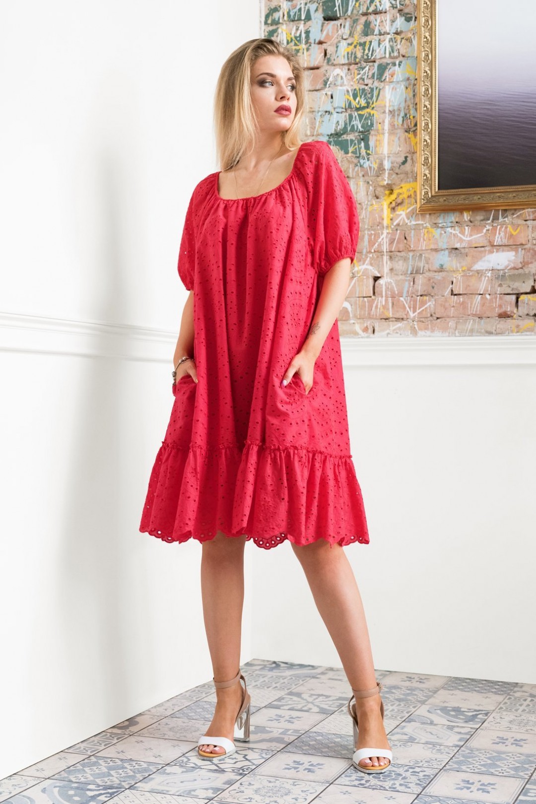 Платье Erika Style 1025-1 красный