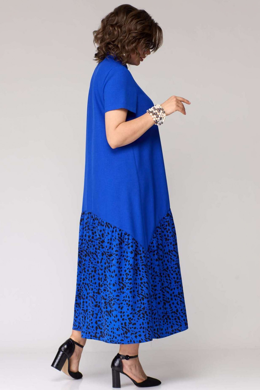 Платье EVA GRANT 7061-1 синий с принтом