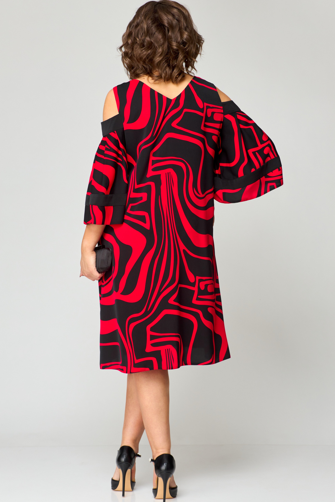 Платье EVA GRANT 7145 красный принт