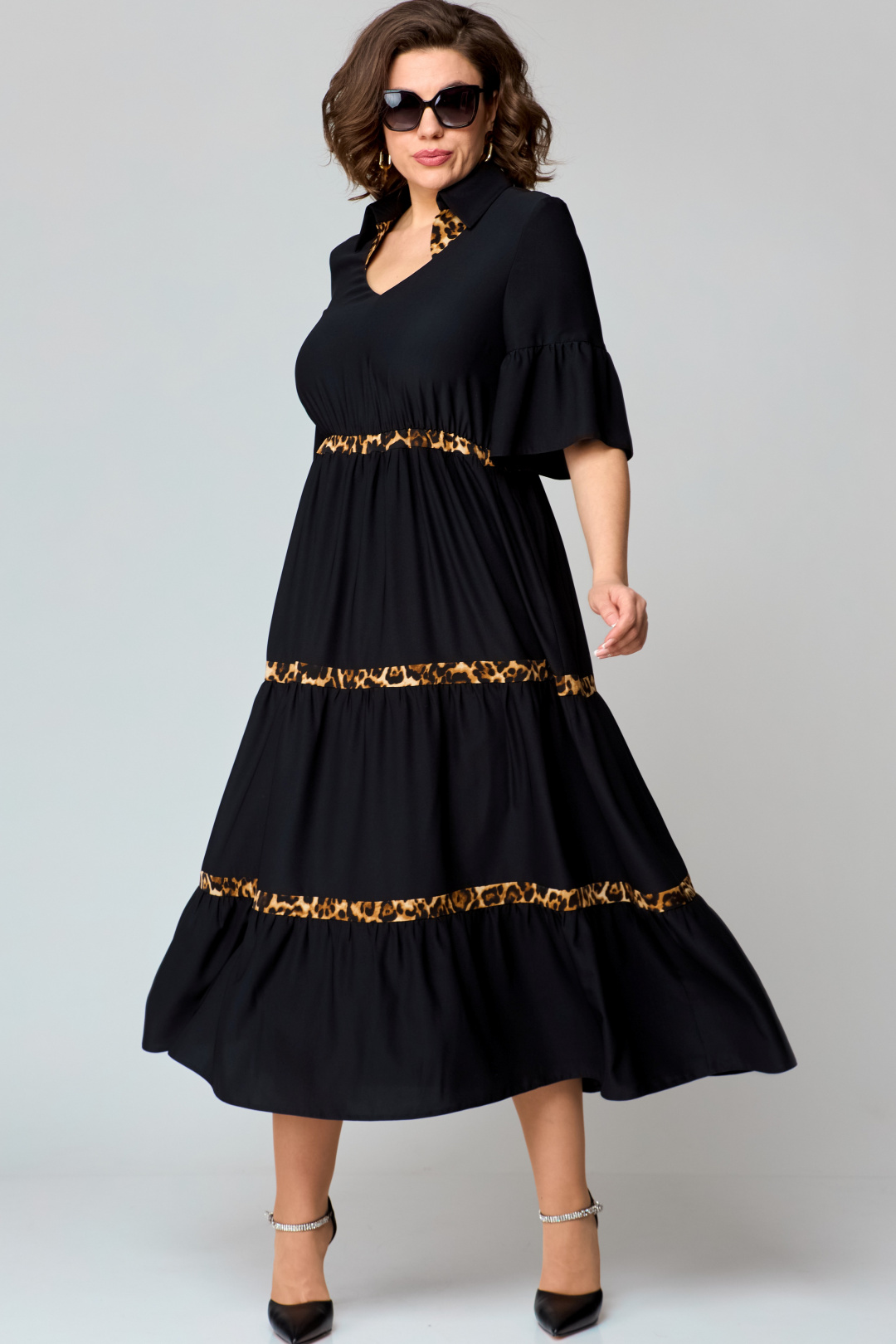 Платье EVA GRANT 7293 леопард принт