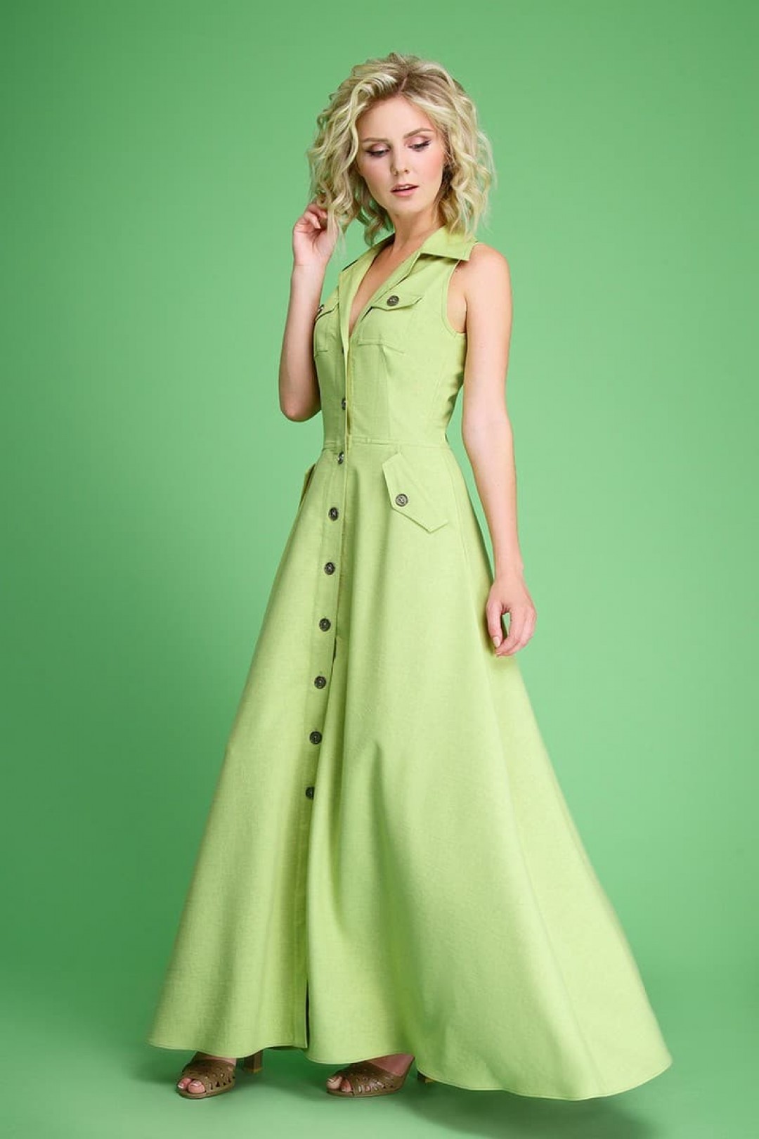 Платье ЕвроМода 100 зеленый