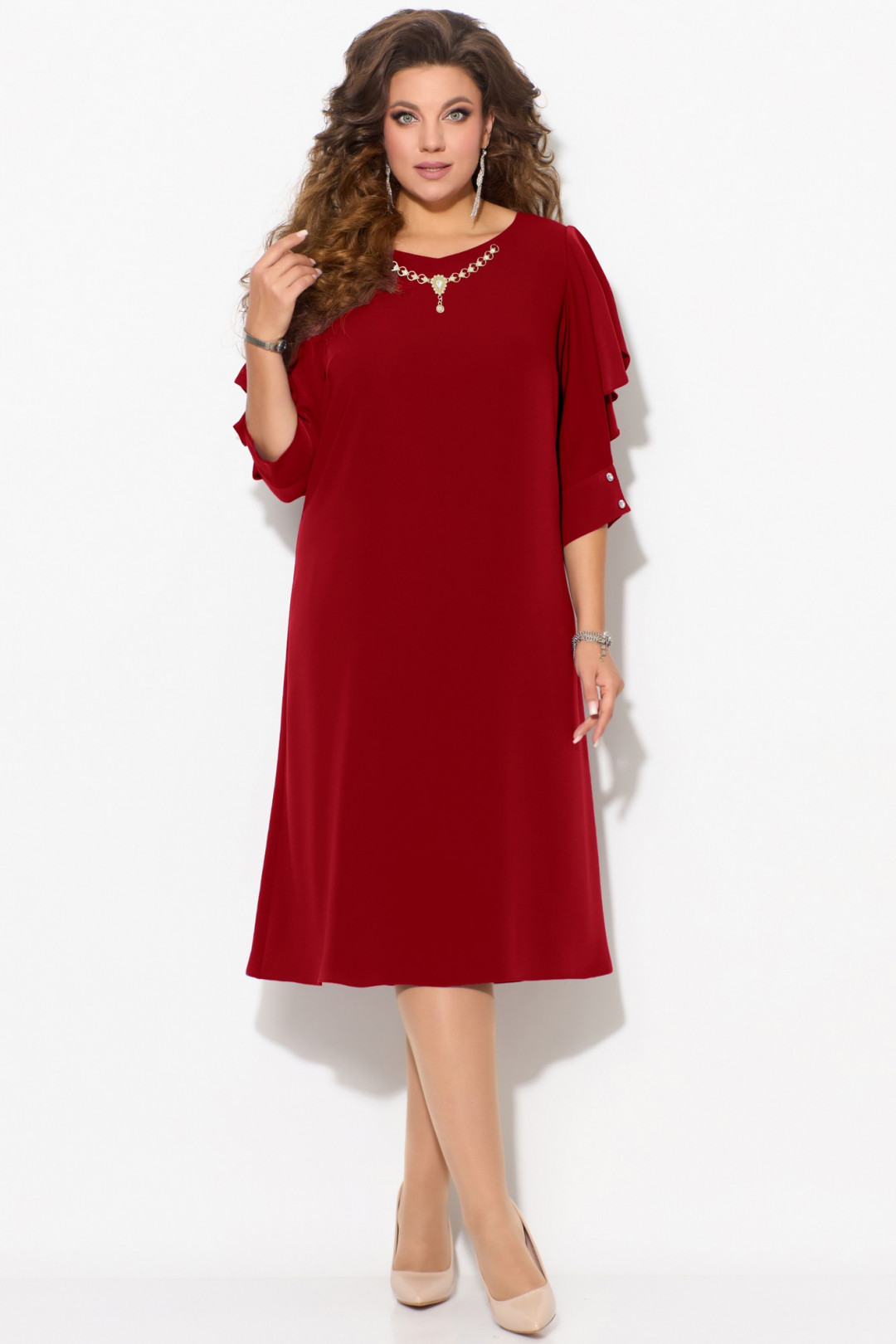 Платье FITA 1403 красно-бордовый