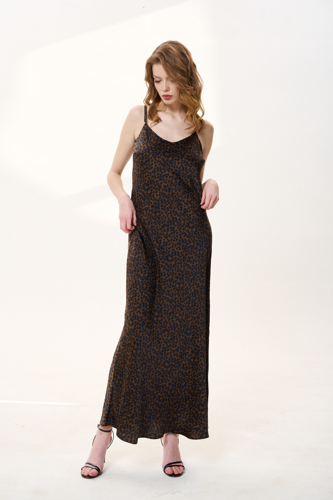 Платье FLAIM BRAND 1032.03 черный+ коричневый