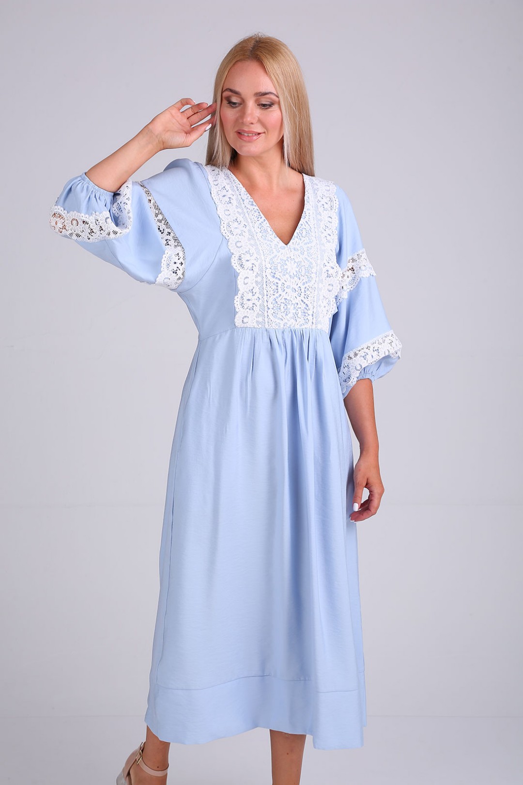 Платье FloVia 4095 голубо-белый